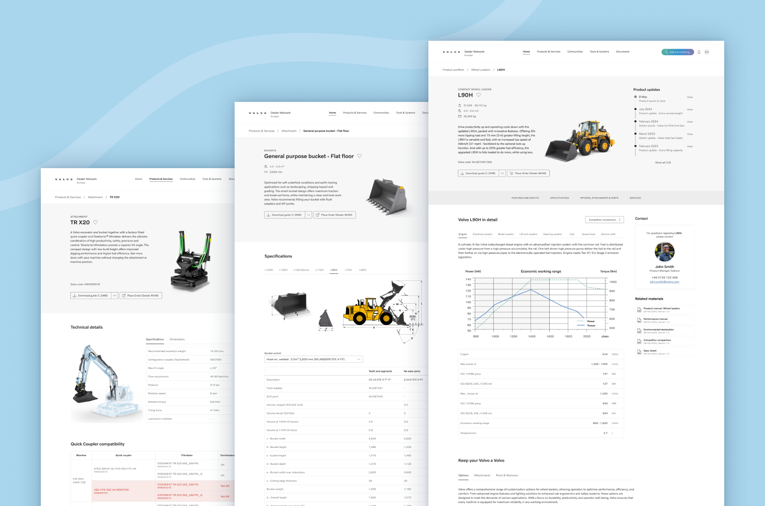 Preview of the Volvo Dealar Network portal against a light blue background