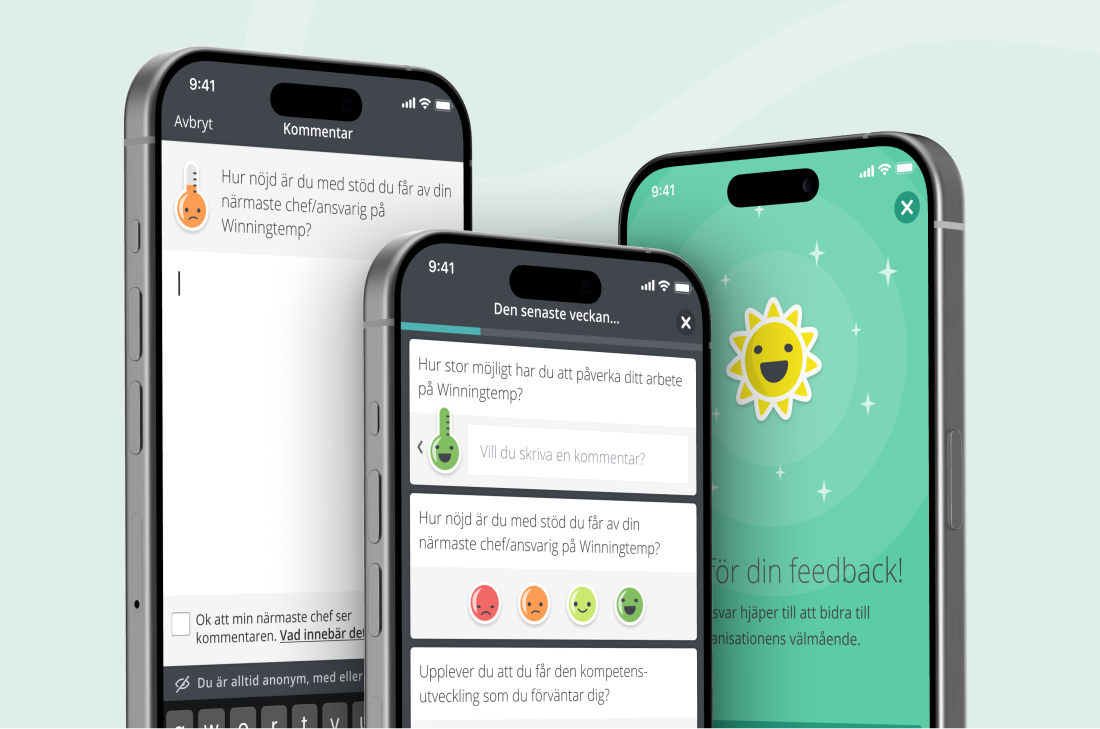 Preview of Winningtemp solution against a light green background